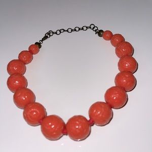 FURLA Italian designer coral beaded necklace